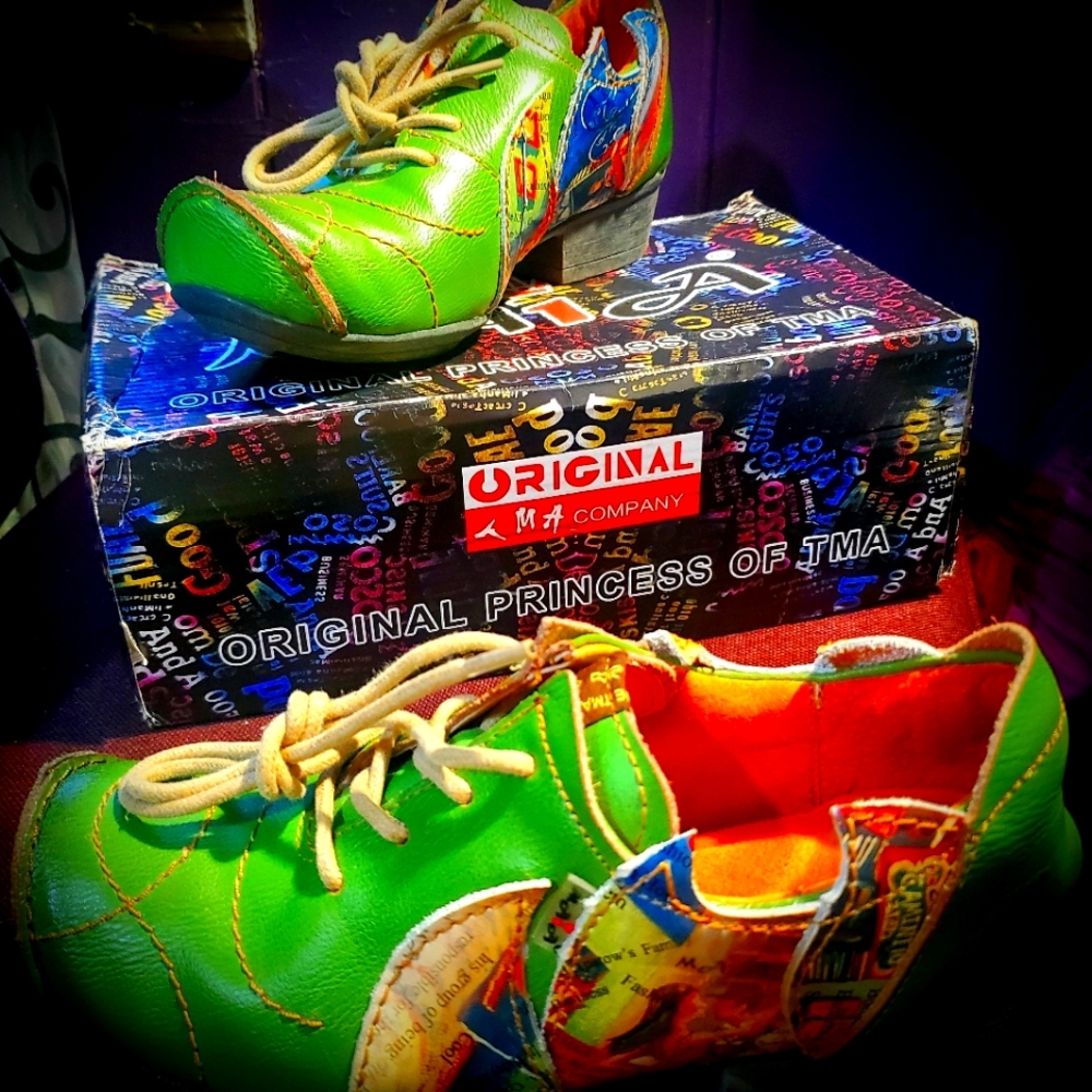 MAIA green fashion statement shoes